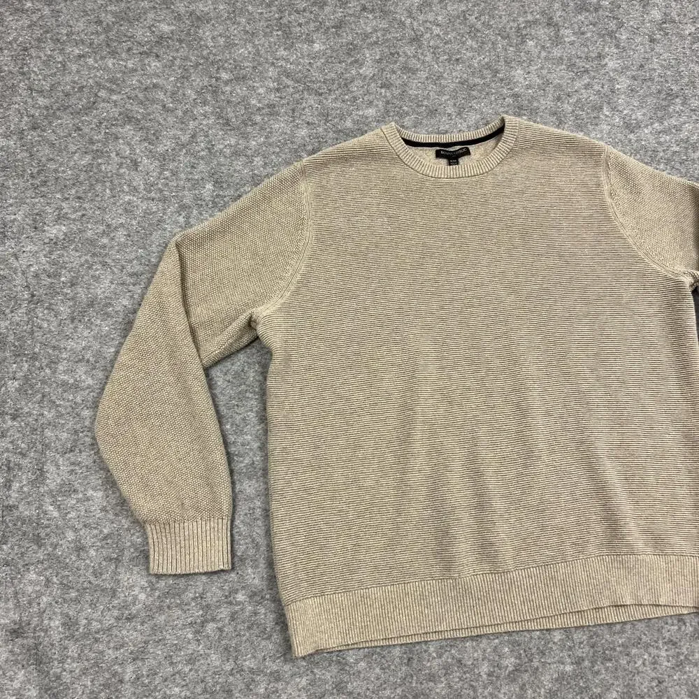 Banana Republic Sweater Mens 2XL Beige Cotton Crewneck Pullover Knit Casual Prep